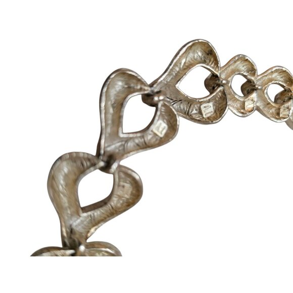 Vintage 80s Rare Alexis Lahellec Paris NOS Matte Silver Metal Heart Necklace - Picture 9 of 10